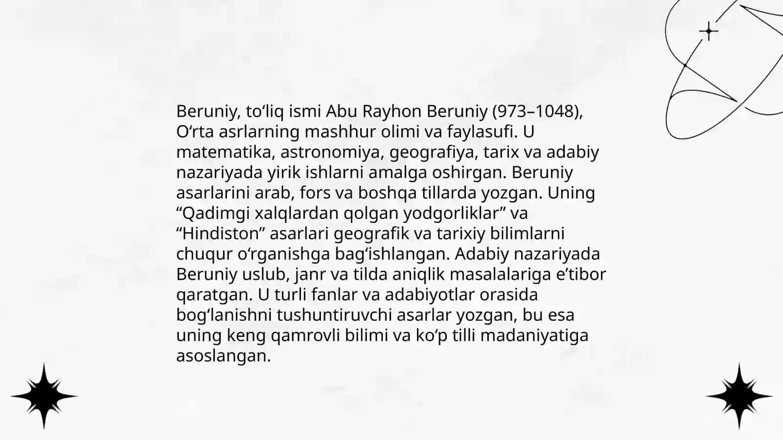 Forobiy va Beruniyning adabiy nazariy qarashlari 4