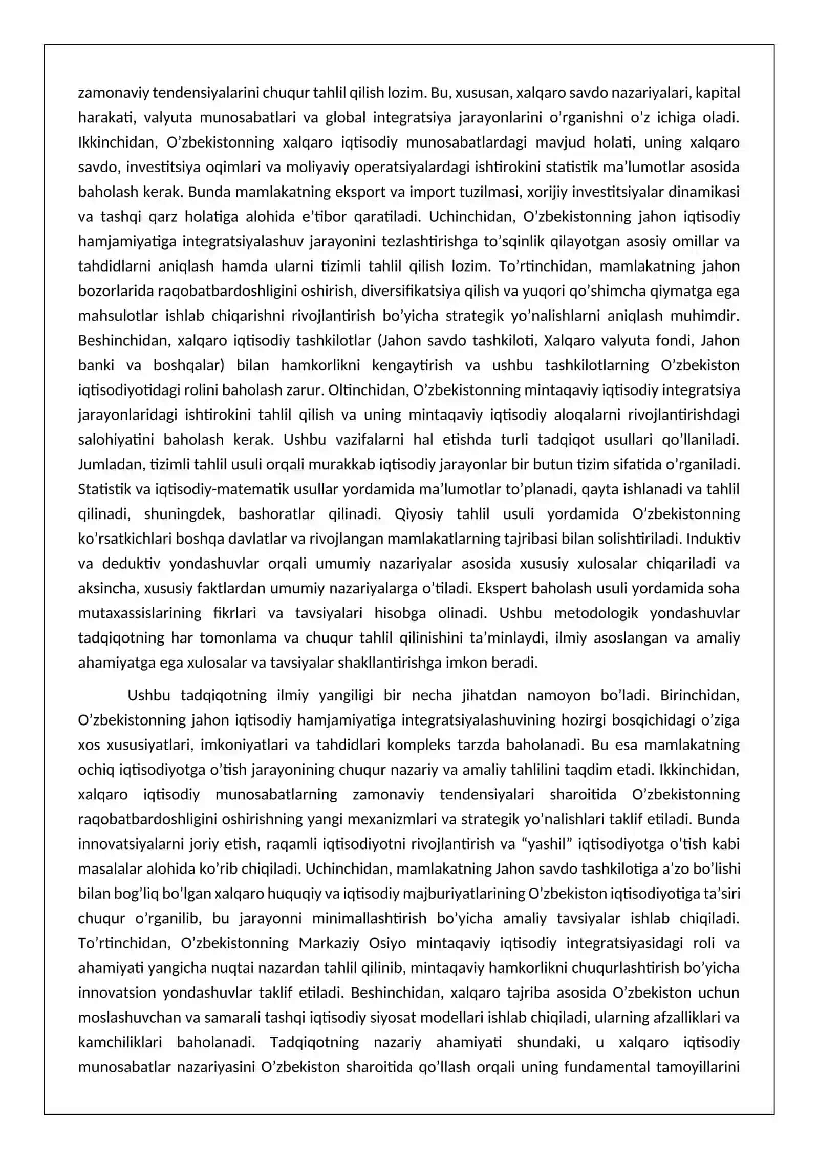 XALQARO IQTISODIY MUNOSABATLAR. O’ZBEKISTONNING JAHON HAMJAMIYATIGA KIRIB KELISHI 4