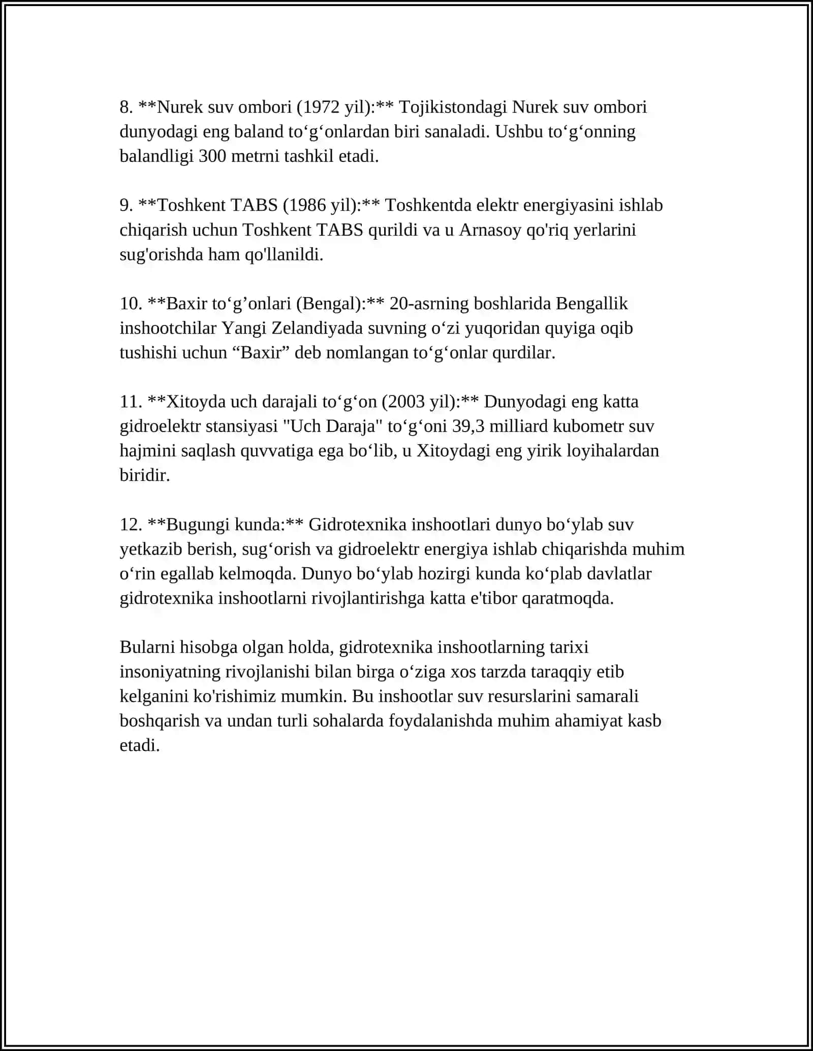 GIDROTEXNIKA INSHOOTLARINI HAQIDA SLAYD 4