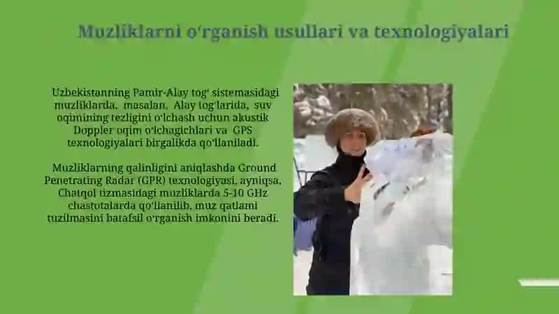 O'zbekiston muzliklari ularni o'rganishning amaliy ahamiyati 4