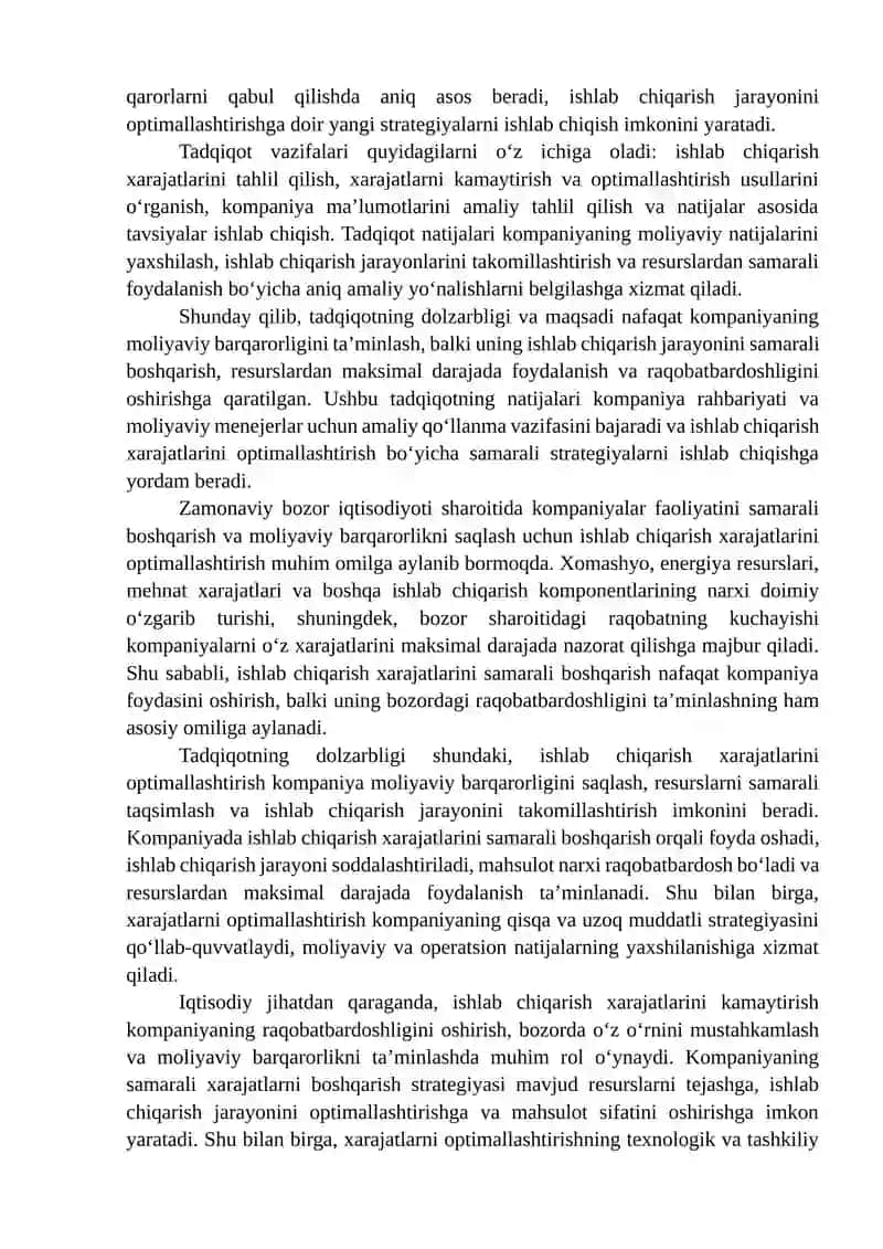Ishlab chiqarish xarajatlarini optimallashtirish usullari 4