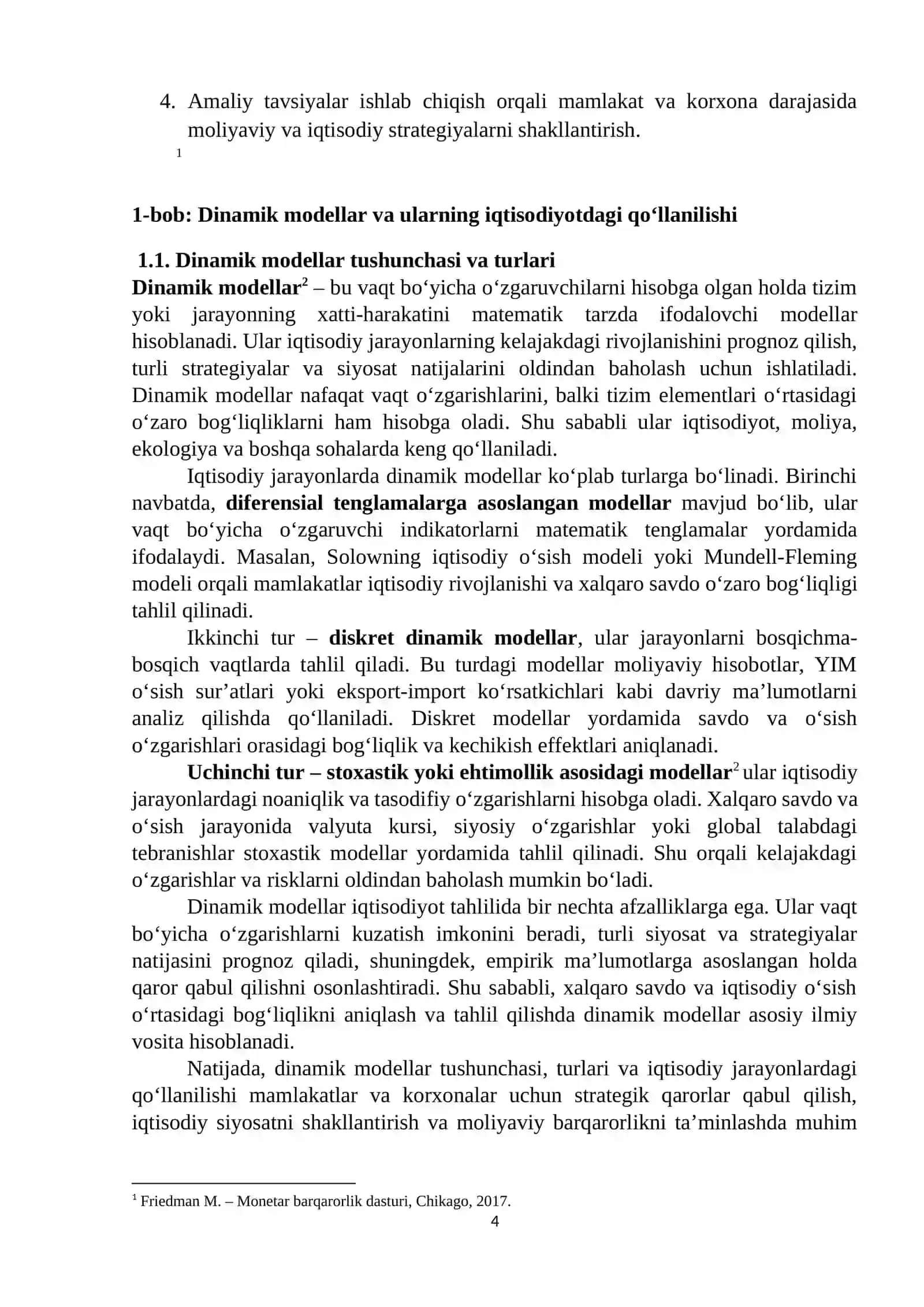 Dinamik modellarida xalqaro savdo va o’sishning bog’liqligi 4