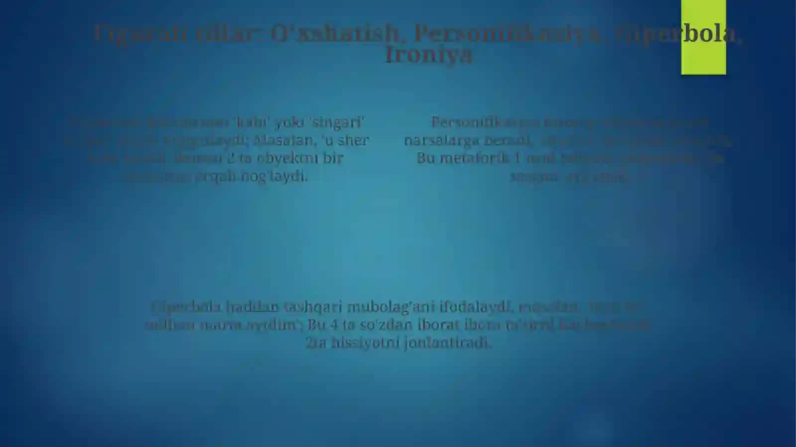 Badiiy adabiyotda Ta'rif va Metafora 4