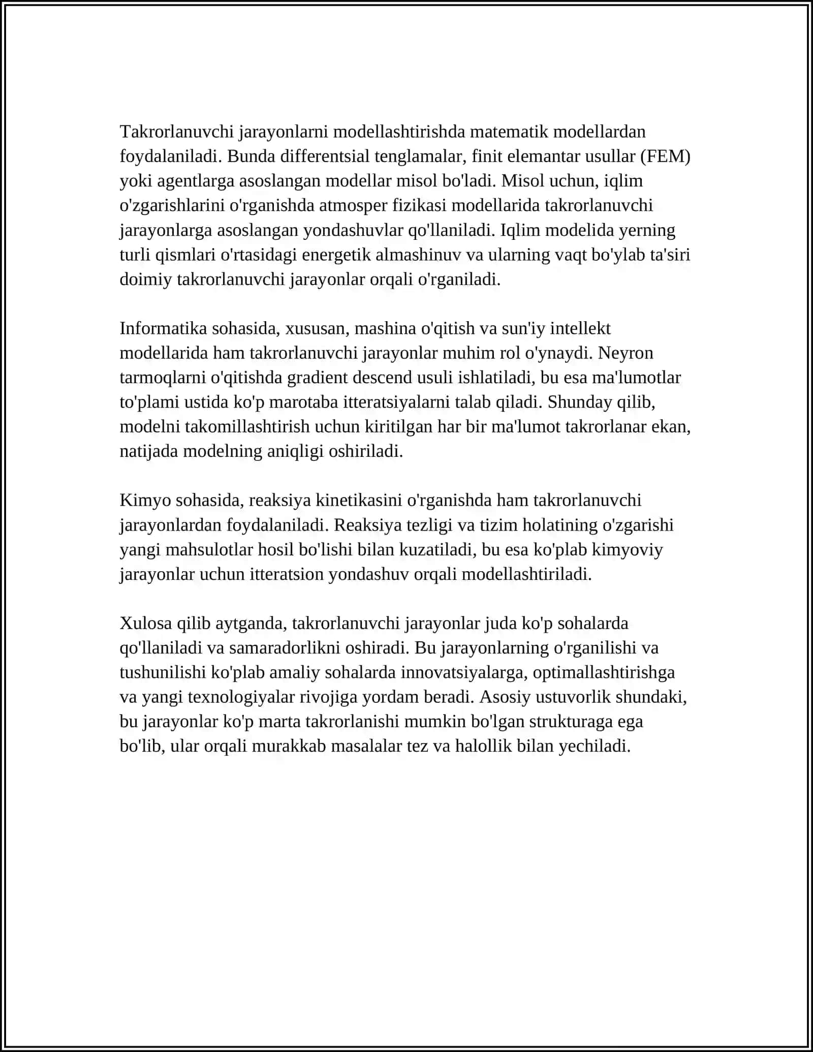 ICHMA- ICH JOYLASHGAN TAKRORLANUVCHI JARAYONLARNI TASHKIL ETISH 4