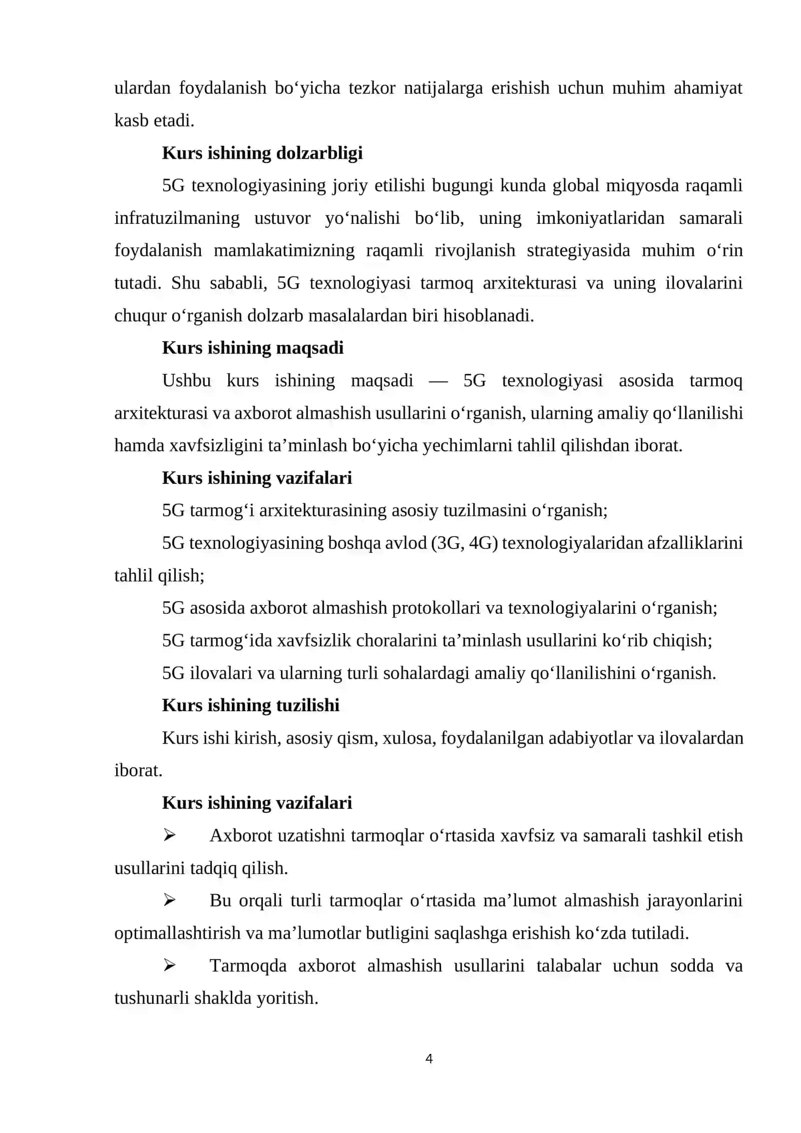 5G texnologiyasi: tarmoq arxitekturasi va ilovalari 4