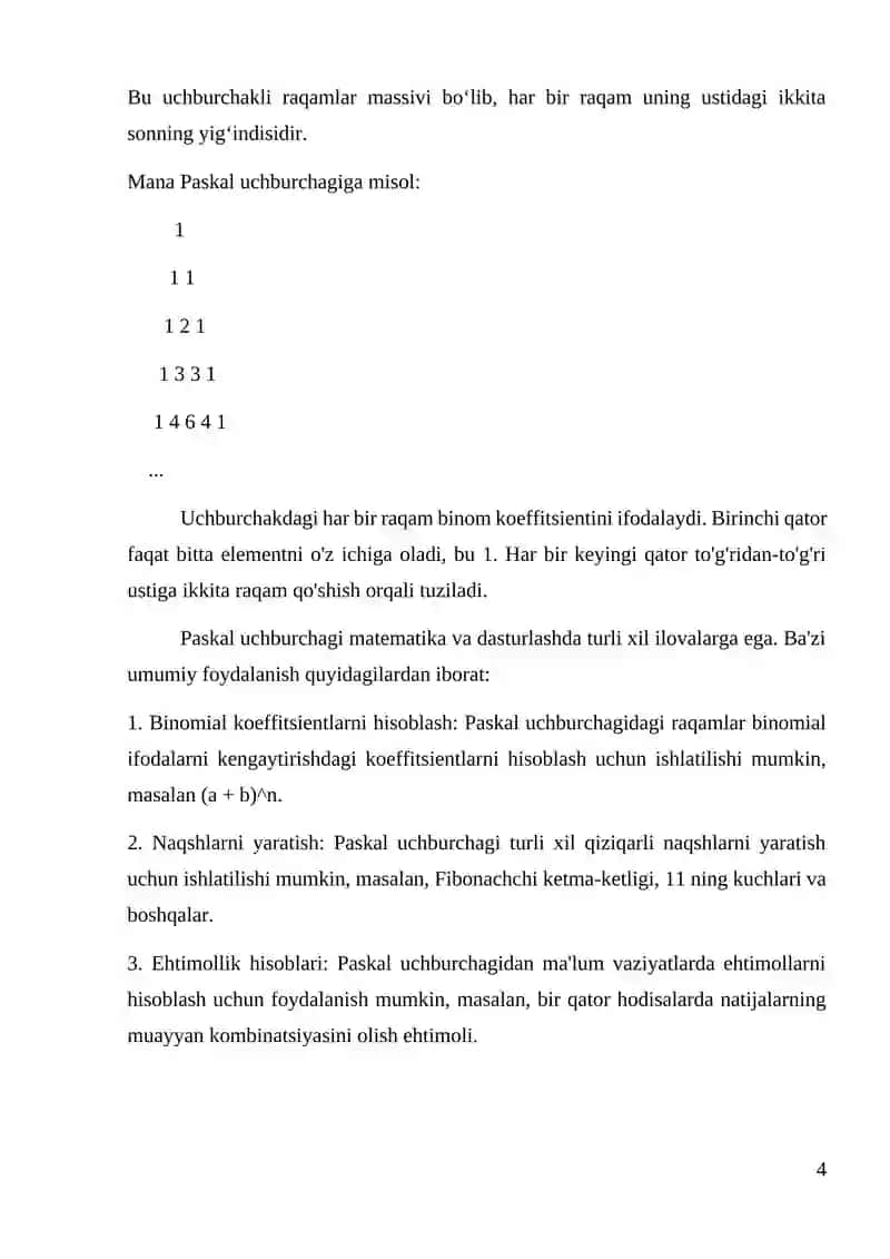 Masalalarning algoritmini tuzish va shu algoritm asosida Paskal dasturlash tilida dastur tuzish 4