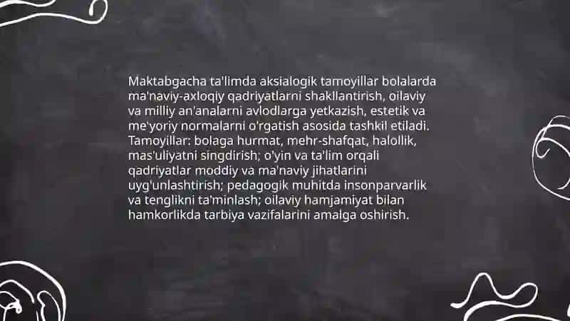 Maktabgacha pedagogikaning metodikasi va aksialogik asoslari 4
