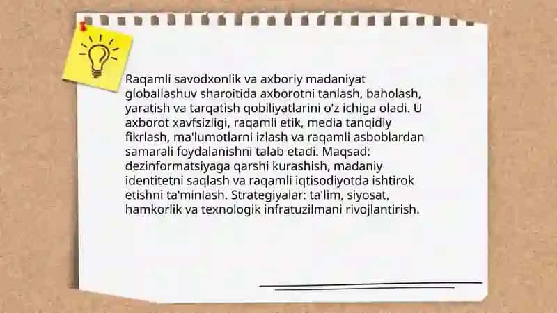 Globallashuv davrida axboriy madaniyat zaruriyati 4