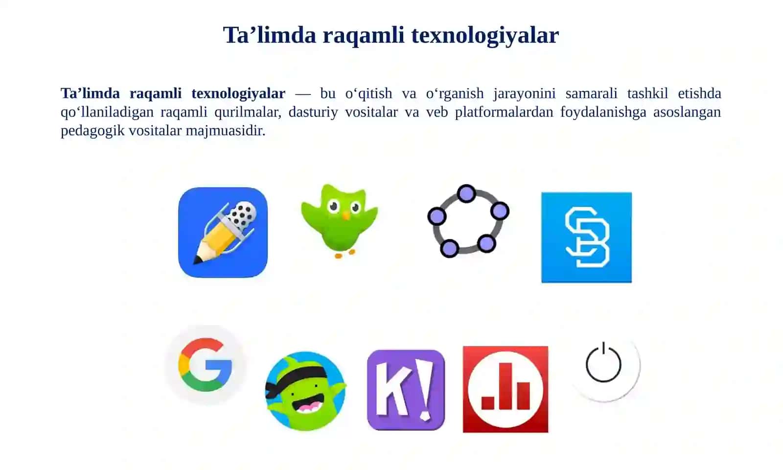 TA’LIM JARAYONIDA AKT VA INTERAKTIV VOSITALARDAN FOYDALANISHNI BAHOLASH 4