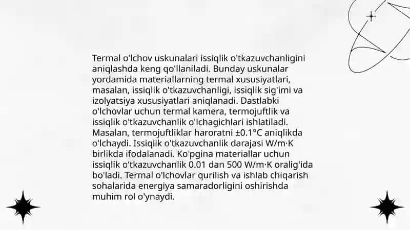 Moddalarni miqdoriy tavsiflovchi fizik kattaliklarini aniqlash qurilmalari va ishlash usullari 4