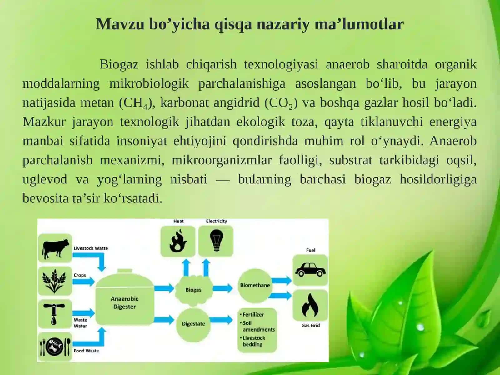 Yashilkimyovabiologiyaningrivojlanishiortidankelibchiqadiganijobiynatijalarnibaholash,biotexnologiyaningyashiliqtisodiyotgauzviybog’lanishi,chiqindisiztexnologiyalarningsanoatgavahayotgatatbiqqilinishi 4