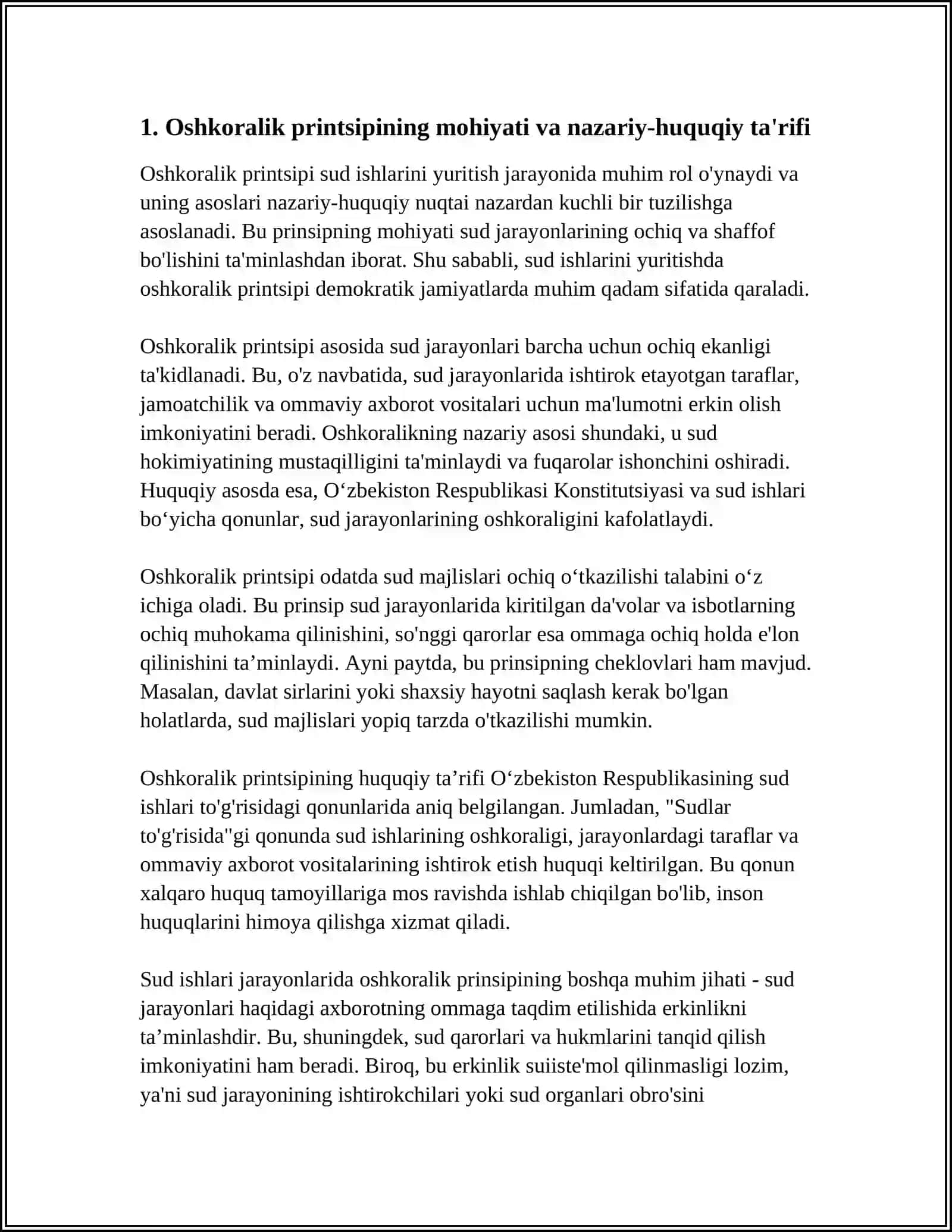 SUD ISHLARINIYURITISHNING OSHKORALIGI PRINSIPINING NAZARIY-HUQUQIY ASOSLARI 4