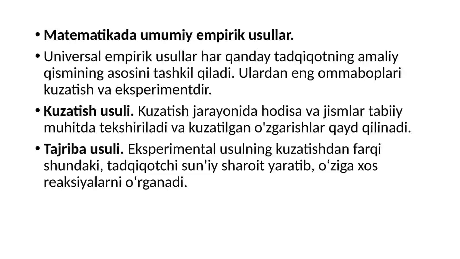 Matematik tadqiqot usullarining tavsifi 4