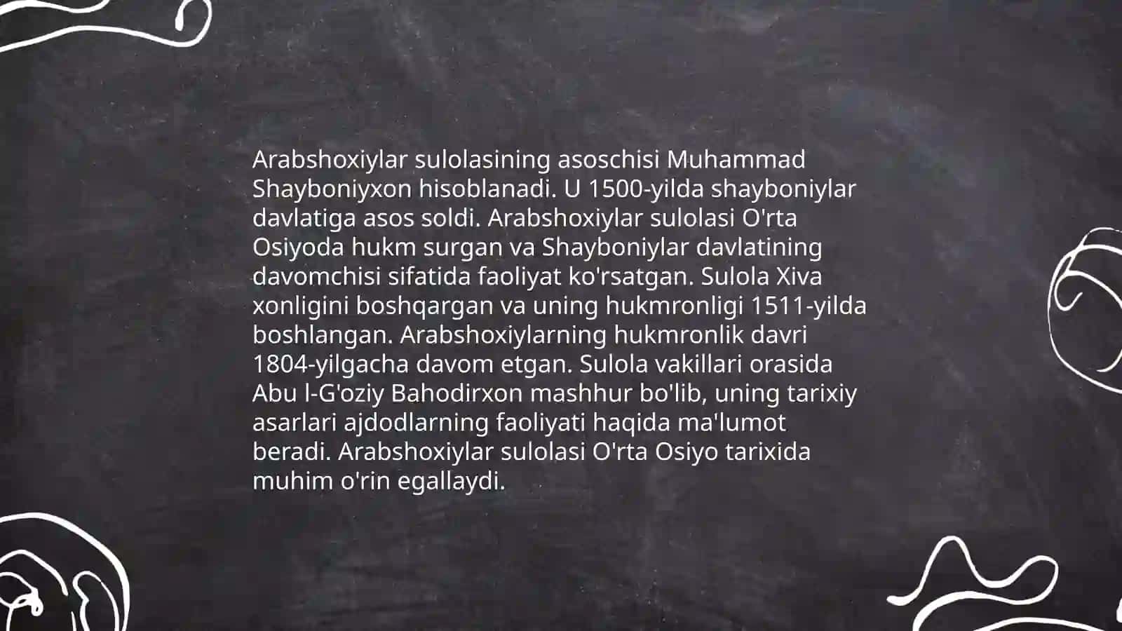 Arabsho'xiylar sulolasi 4