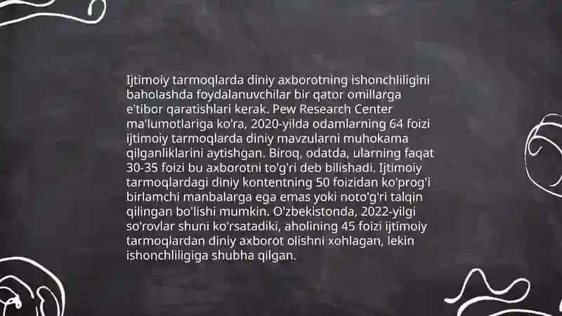 Ijtimoiy tarmoqlarda diniy axborat istemoli madanyati tarbiyalash madanyati 4