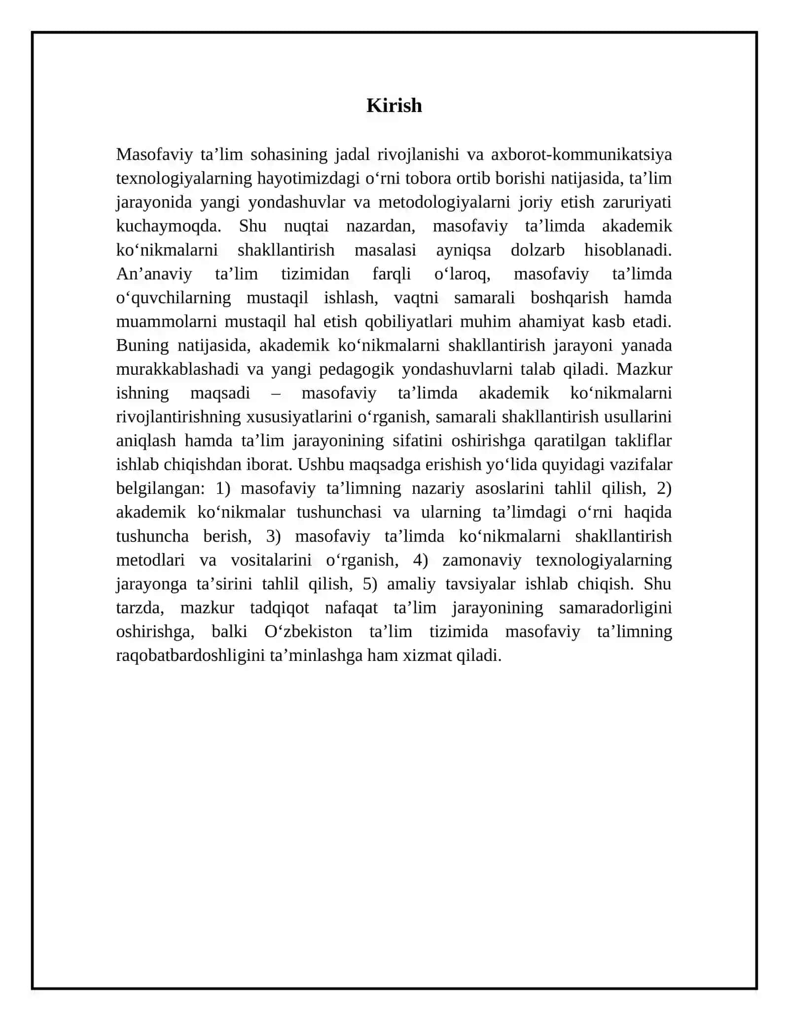 MASOFAVIY TA'LIMDA AKADEMIK KO‘NIKMALARNI SHAKLLANTIRISH XUSUSIYATLARI 4