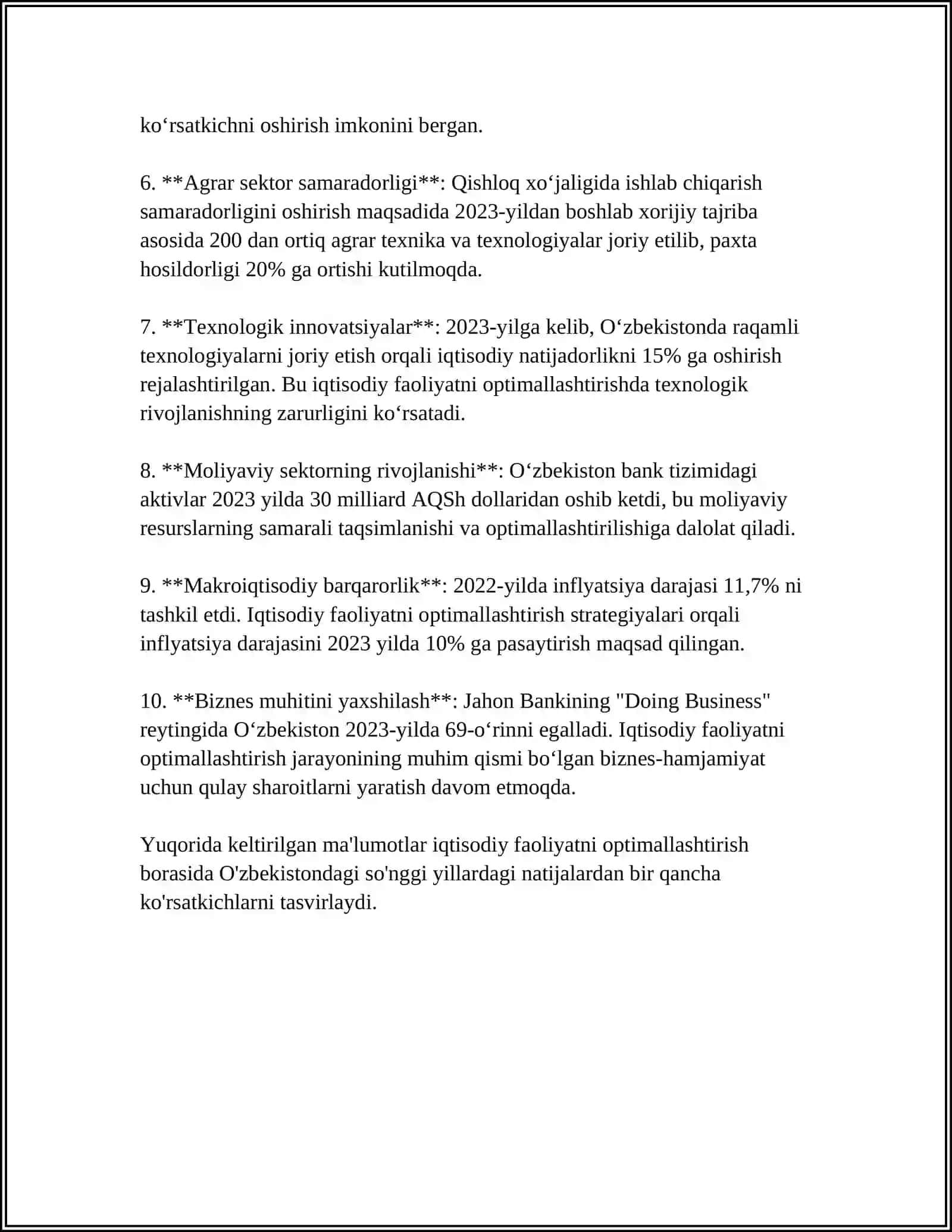 XUFYONA IQTISODIY FAOLIYATNI MINIMALLASHTIRISH YO'LLARI 4