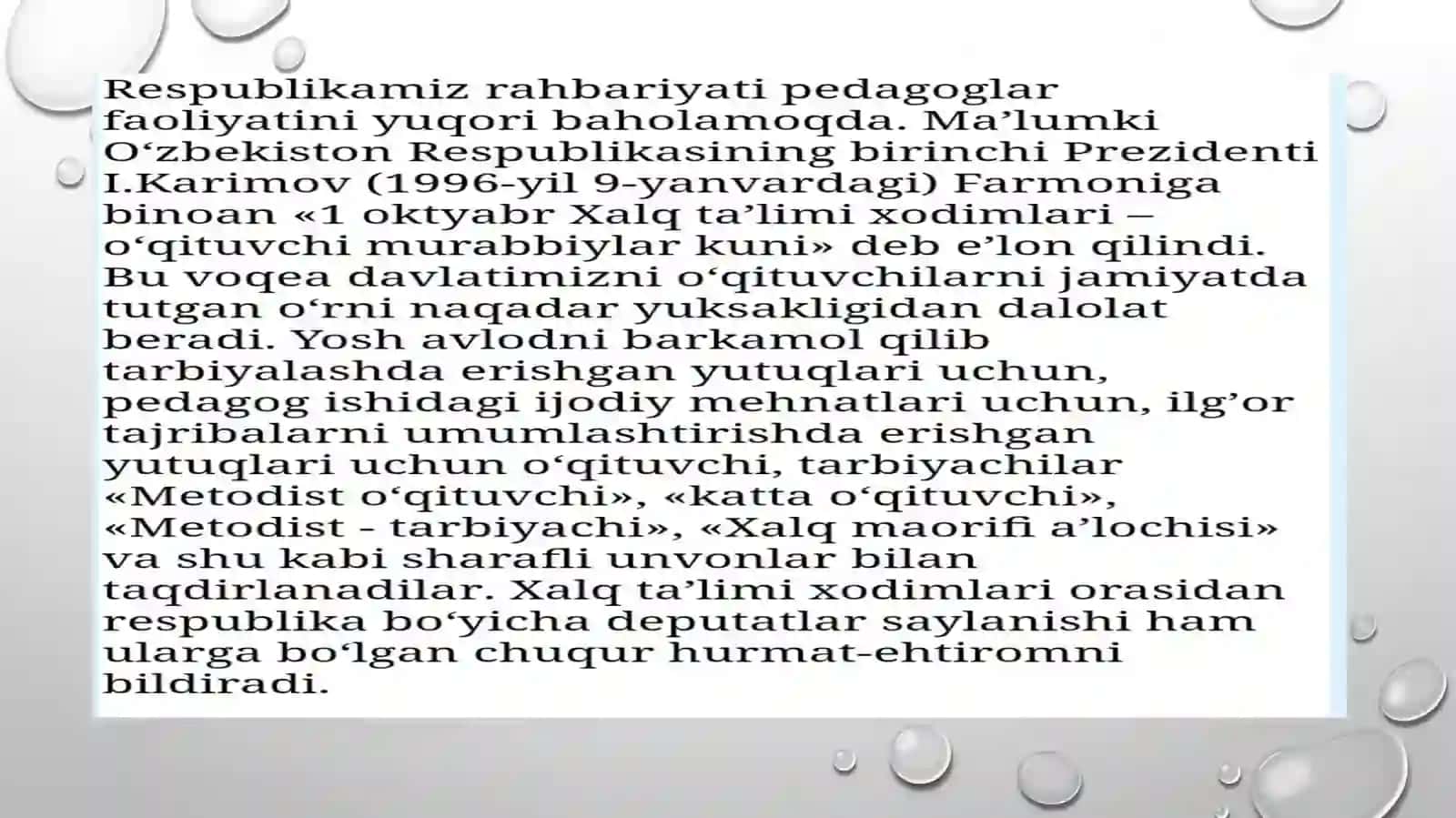 Tarbiyachining ma'suliyati referati 4