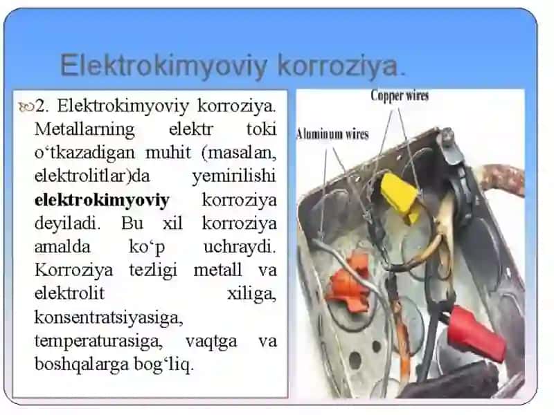 Metall korroziyasi va unga qarshi kurash. 4