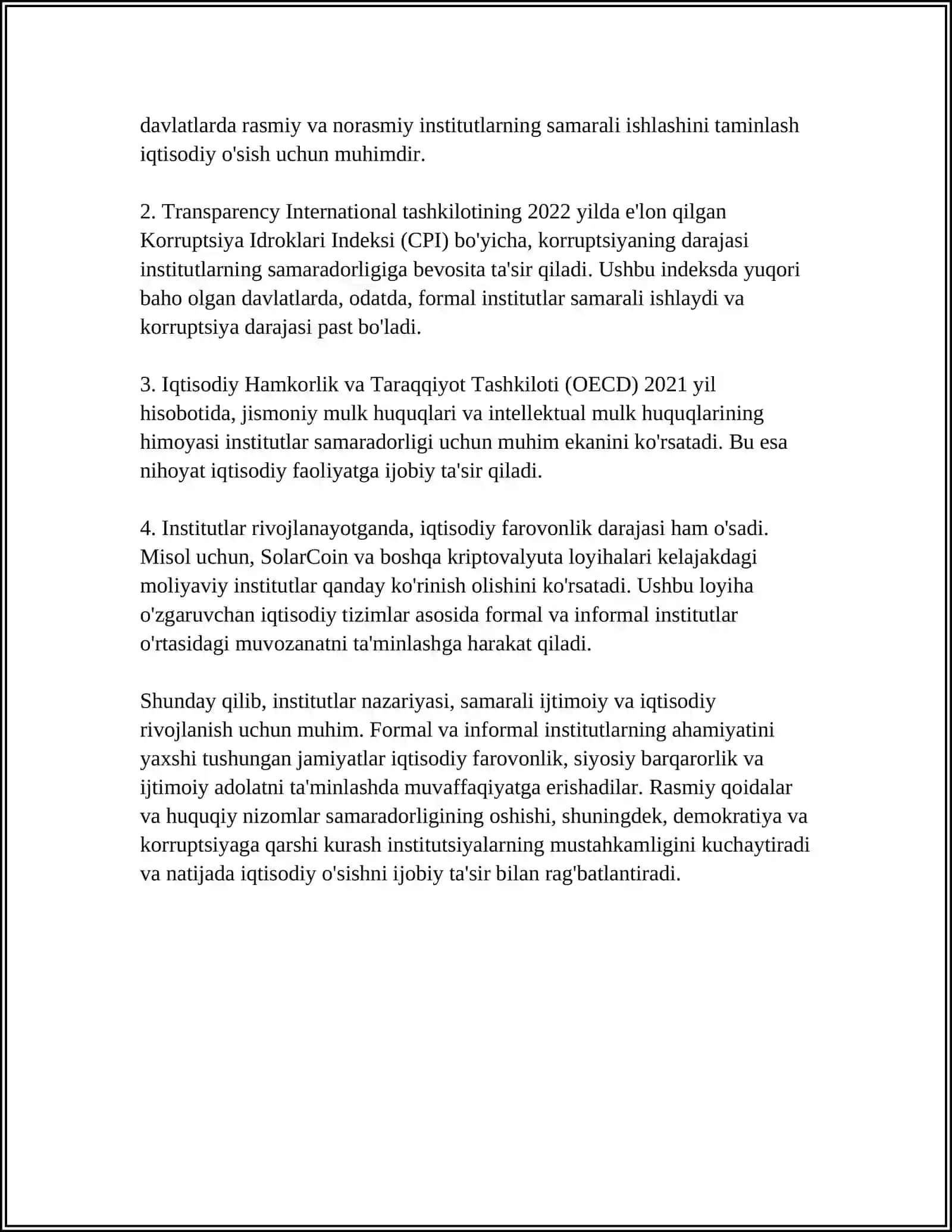 "INSTITUTSIONAL IQTISODIYOT" FANIGA KIRISH 4