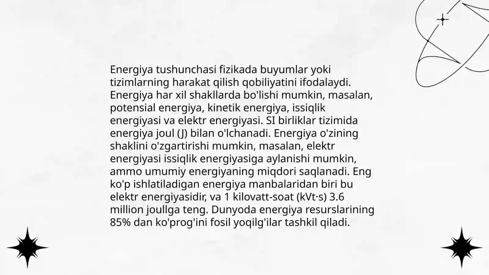 Modda va energiya almashinuvi 4