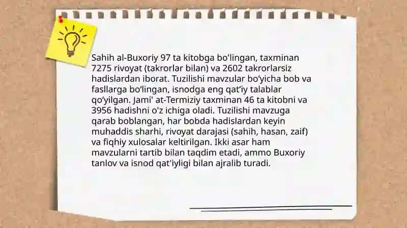 Imom Buxoriy VA imom Termiziy hadis ilmiga qoshgan hissalarini qiyosiy tahlili 4