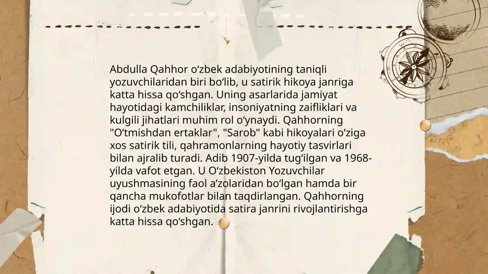 Abdulla Qahhor satirik hikoyalar ustasi 4