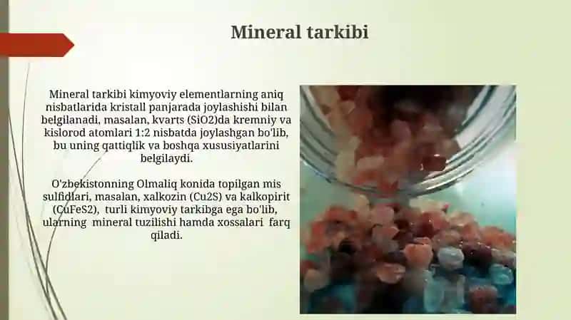 Minerallarning tarkibi tuzilishi va xossalar 4