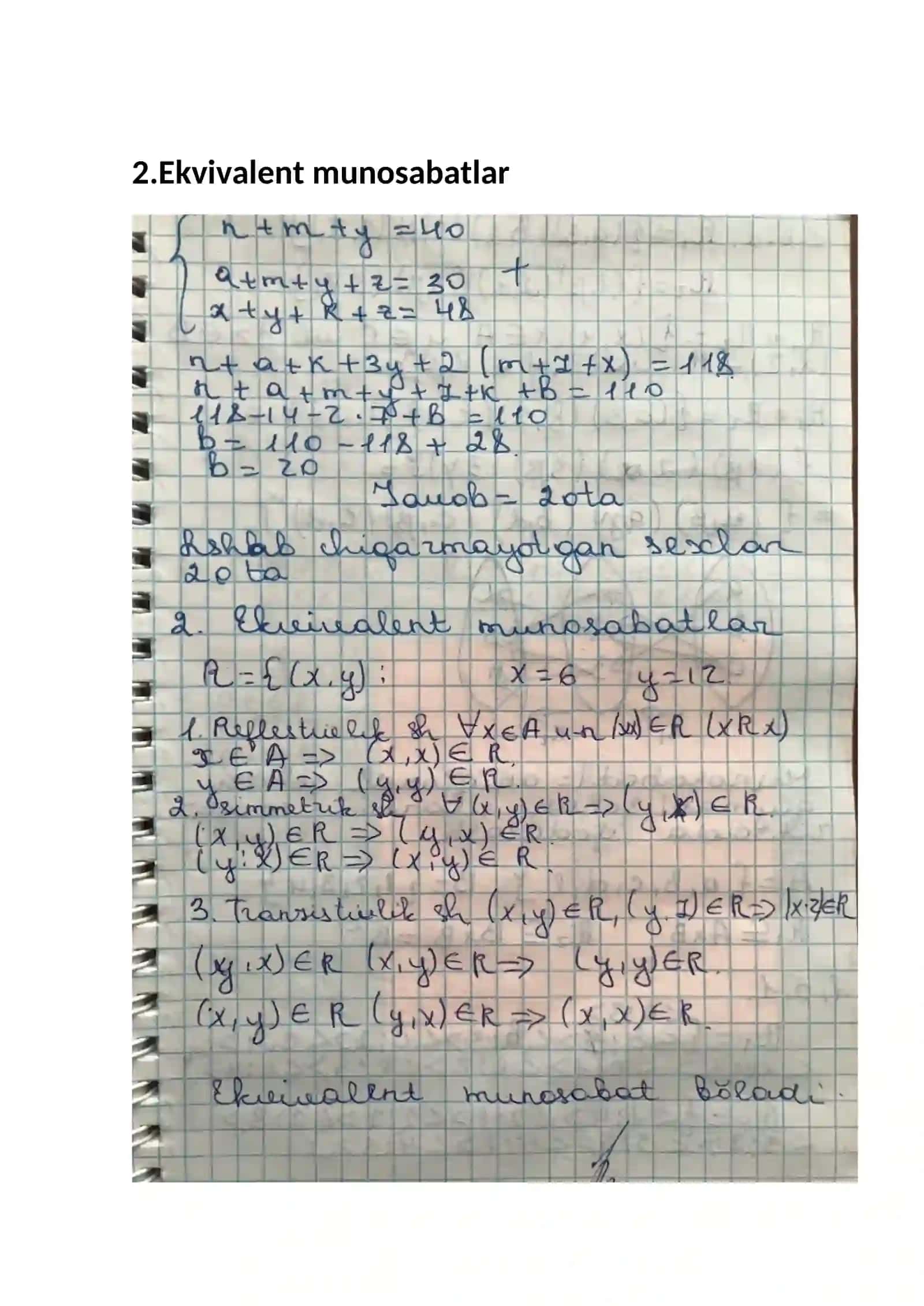 Munosabatlarni funksiyaga tekshirish 4