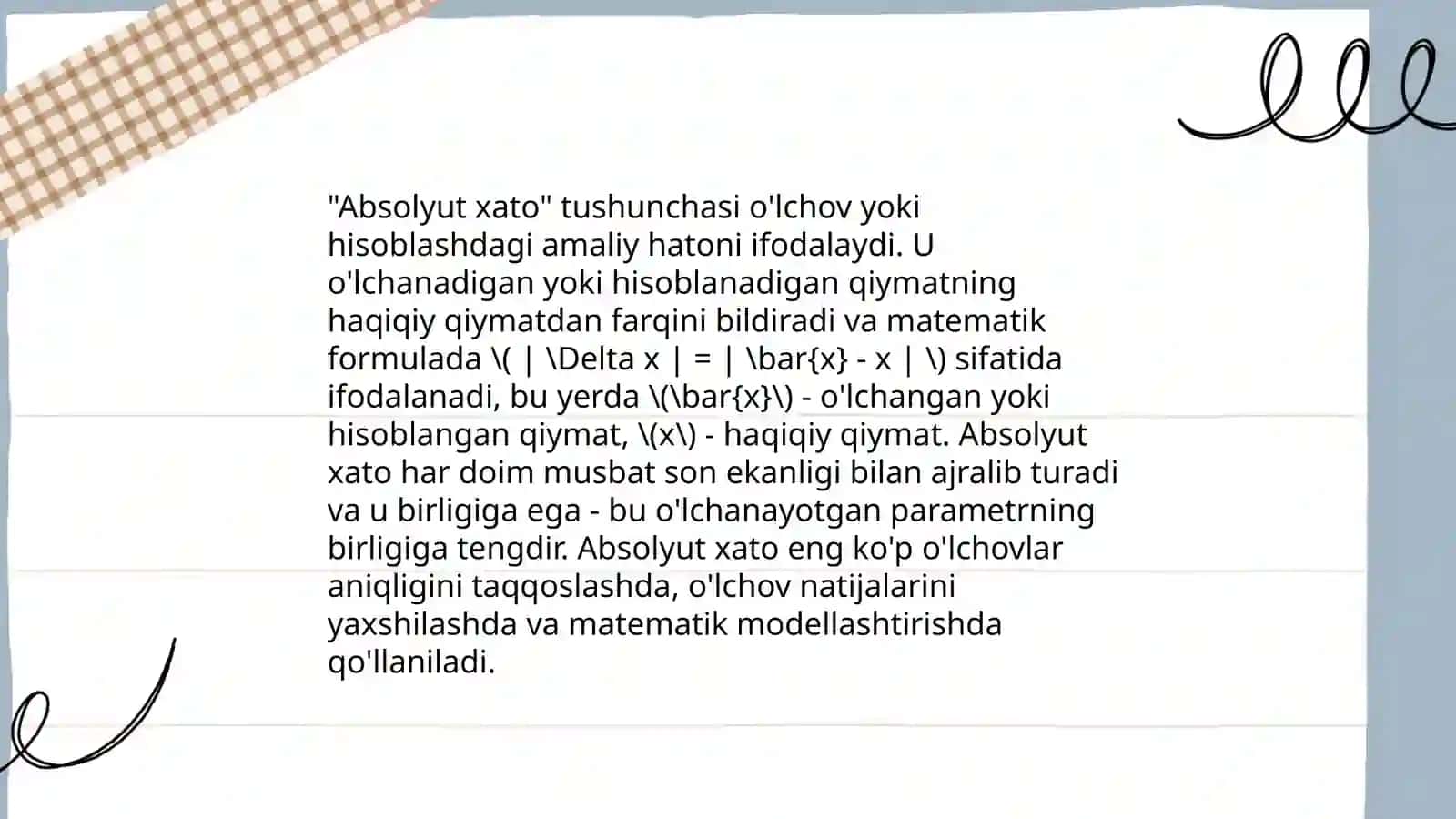 Taqribiy hisob, absolyut va nisbiy xato, sonlarni yaxlitlash usullari 4