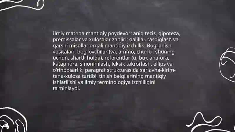 Ilmiy matnning shakliy-maʼnaviy xususiyatlari 4