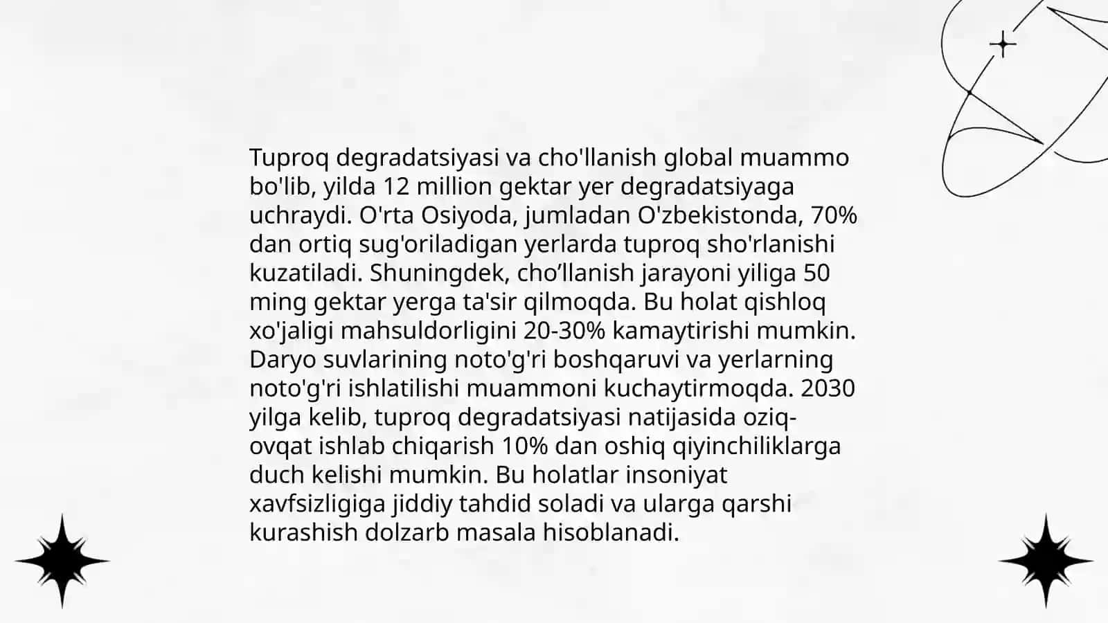 O'zbekistonda ekologik vaziyat va ekologik siyosatning ustivor yo'nalishlari 4