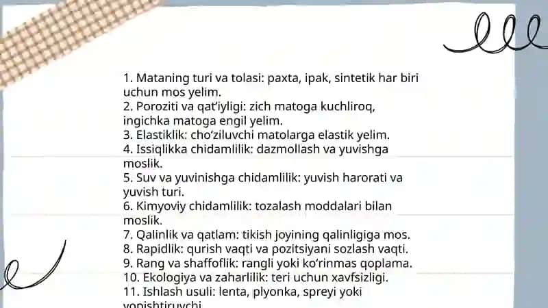 Yelimli materiallarning turlari va xususiyatlari 4