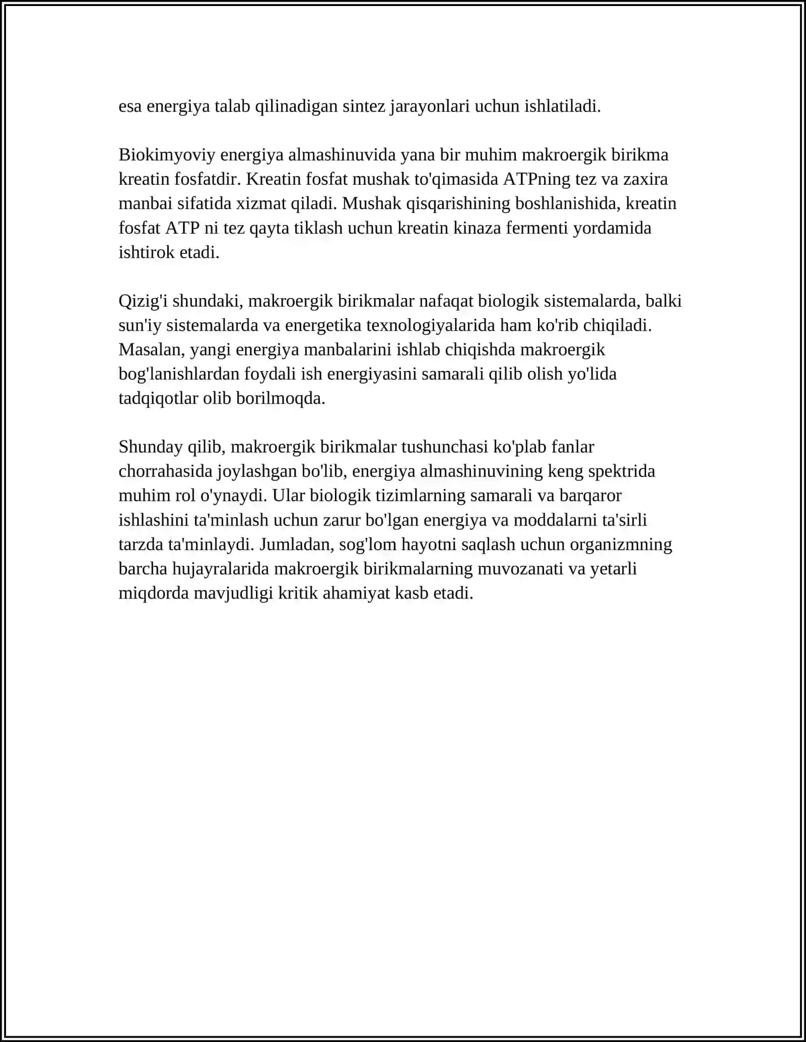 MAKROERGIK BIRIKMALAR VA ULARNING MODDALAR ALMASHINUVIDAGI ÒRNI 4