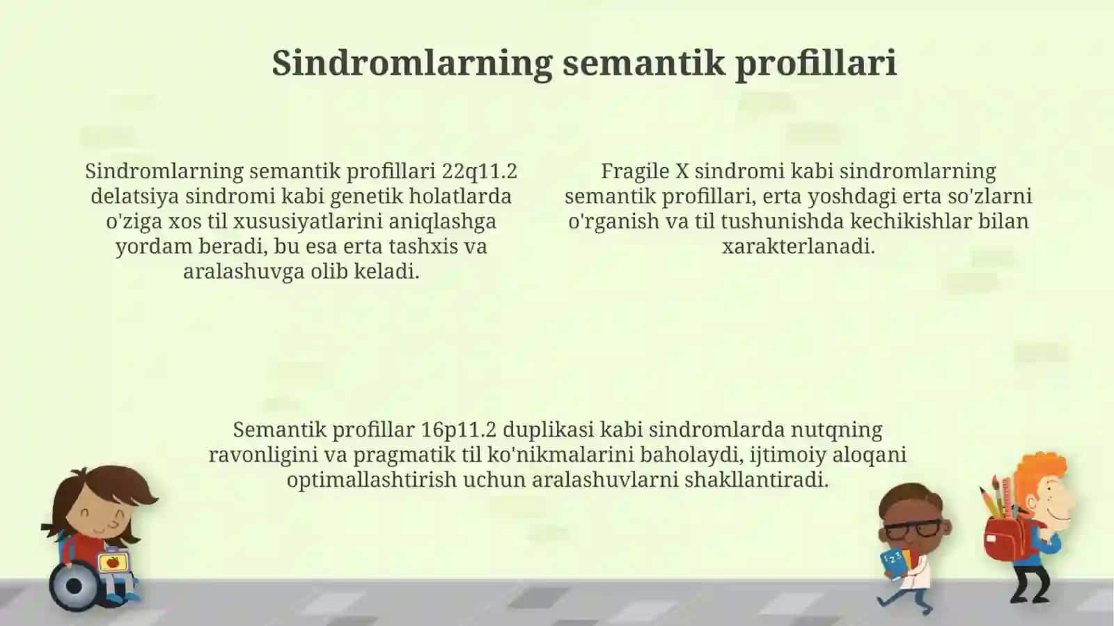 Bolalar o'sishi va rivojlanishi buzilishlari semiotikasi va sindromlari 4