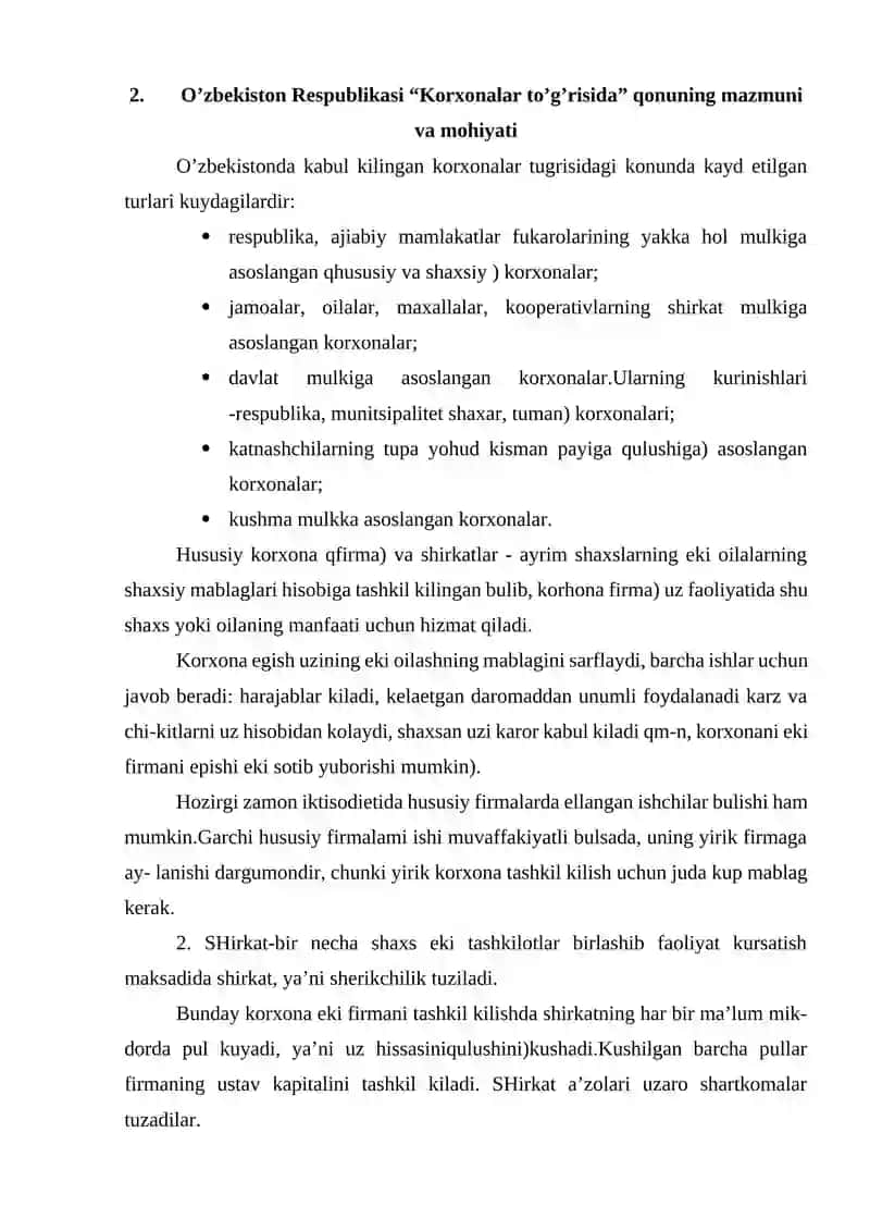 O’ZBEKISTON RESPUBLIKASINING KORXONALAR TO’G’RISIDAGI QONUNI 4