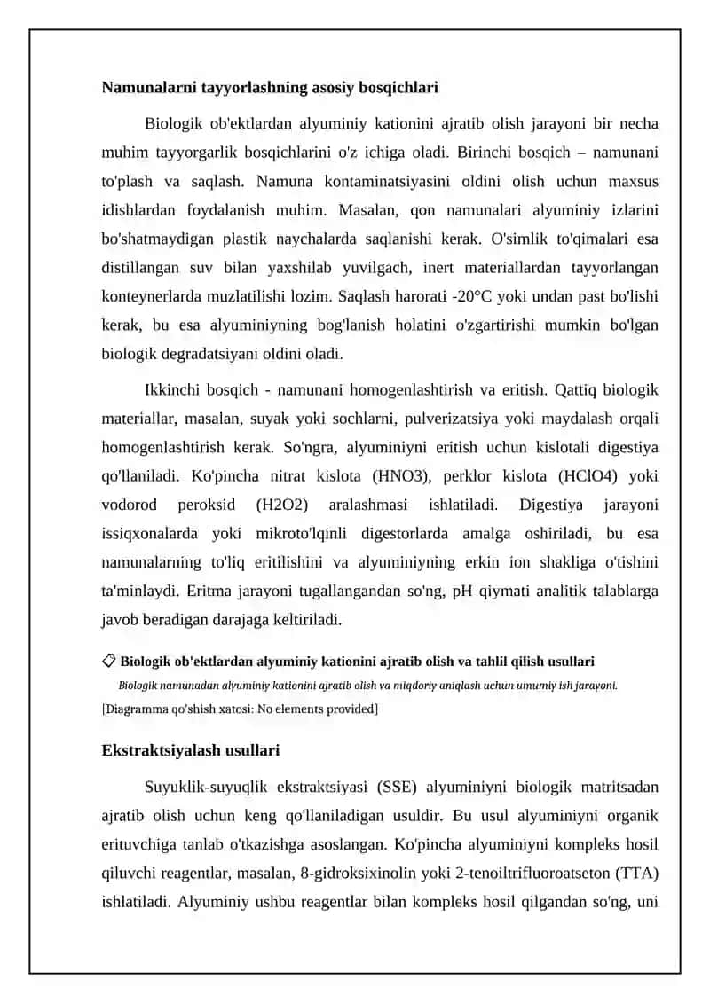 Aluminiy kationini biologik obyektlardan ajratib olish va tahlil usullari 4