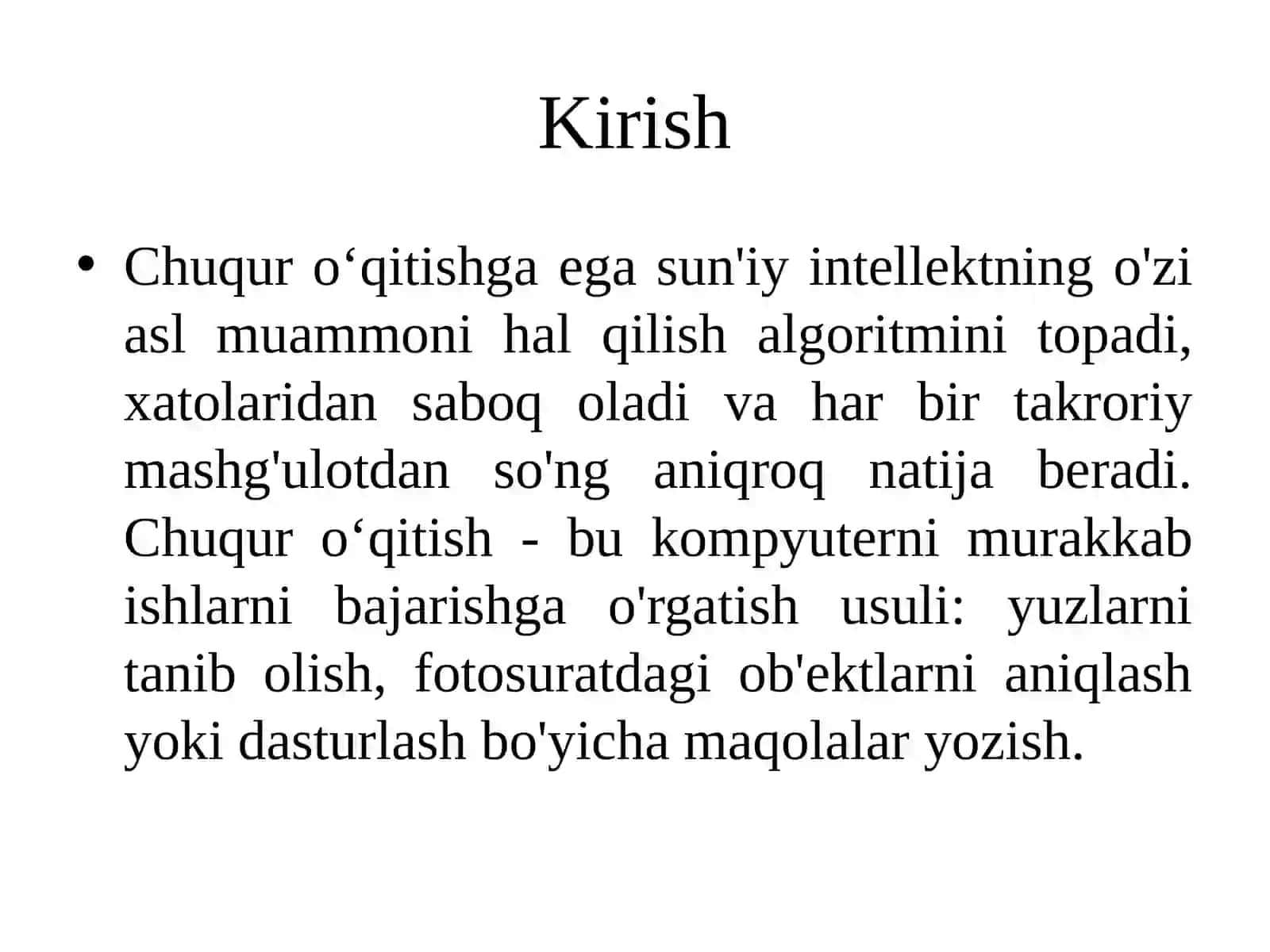 Chuqur o‘qitish algoritmlari. Koʻpqatlamli perseptron 4