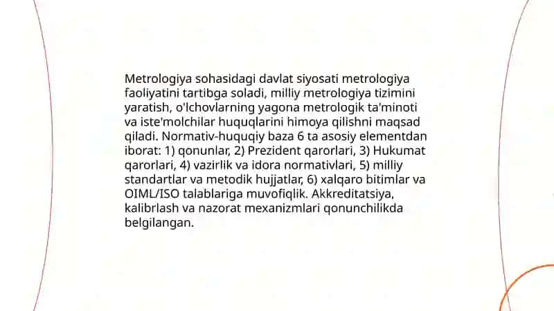 Metrologiya faoliyatining davlat tomonidan boshqarilishi 4