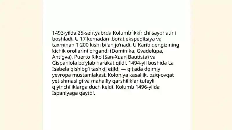 Xristofor Kolumbning geografik sayohati 4