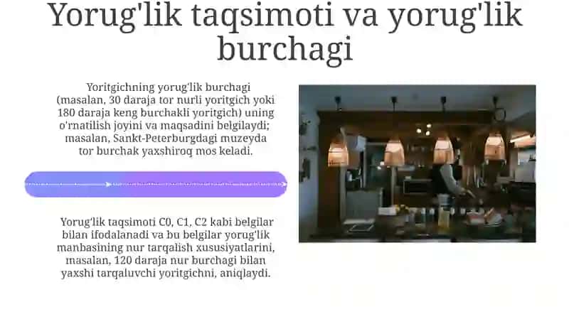 Elektr yoritish qurulmalarini tanlash va yoritish normalari 4