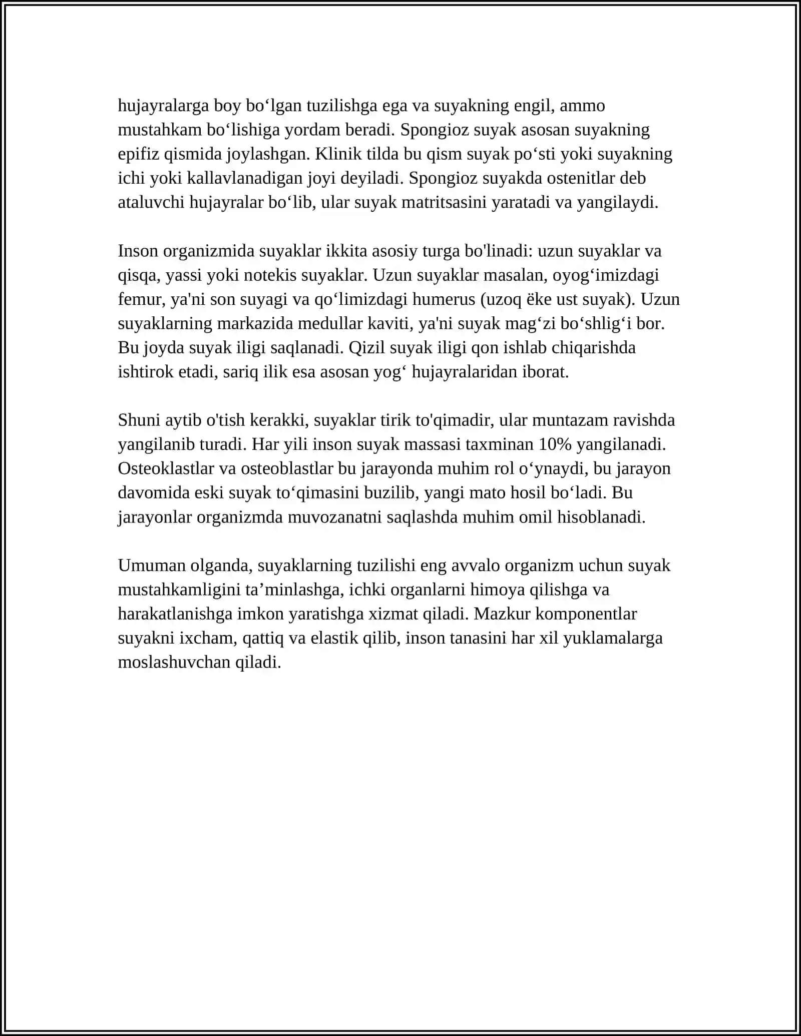 SUYAKLARNING OZARO BIRLASHUVI. BOGIMLAR 4