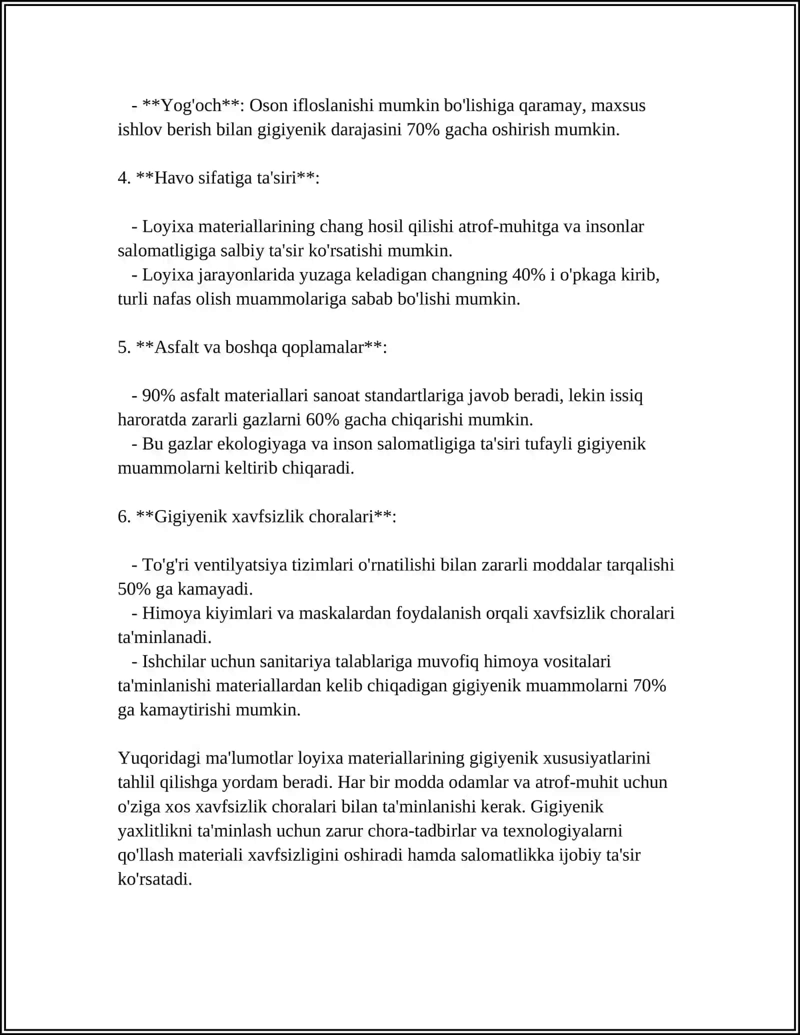 LOYIXA MATERIALLARI BÕYICHA DAVOLASH PROFILAKTIKA MUASSASALARINI GIGIYENIK BAXOLASH 4