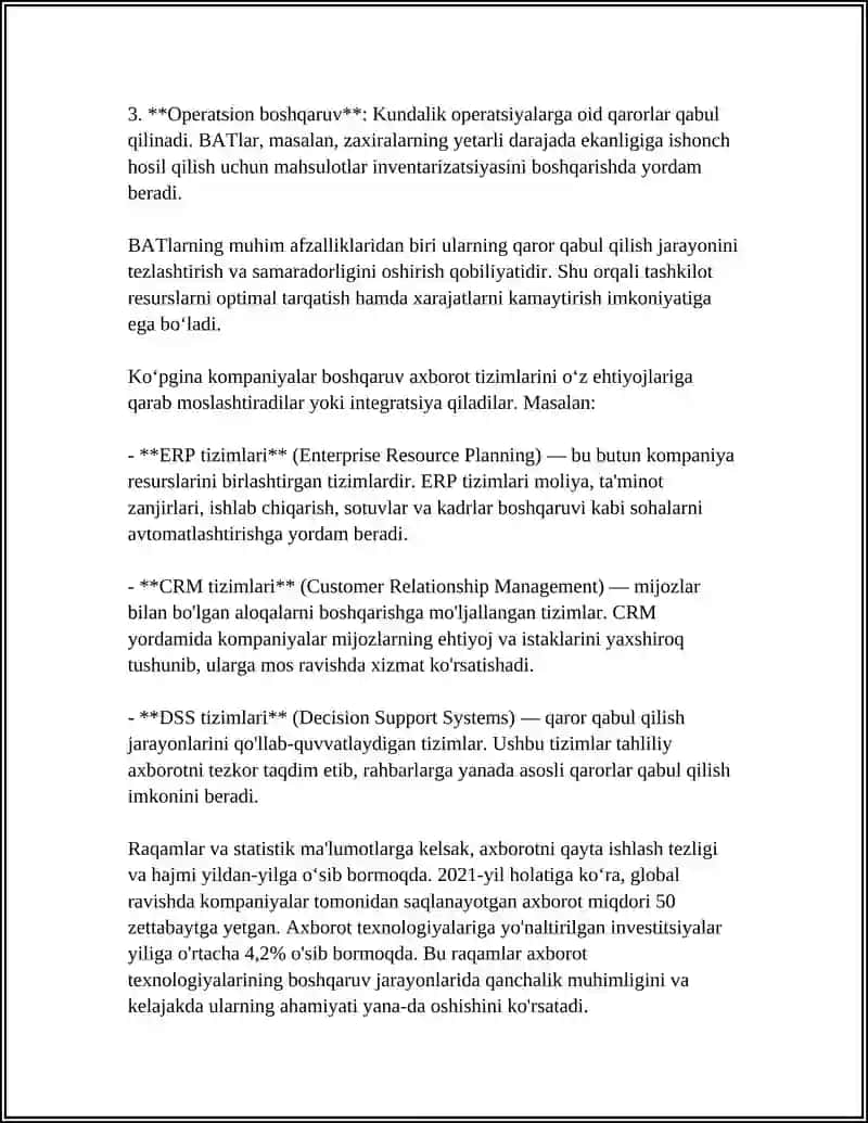 Boshqaruv axborot tizimlari 4