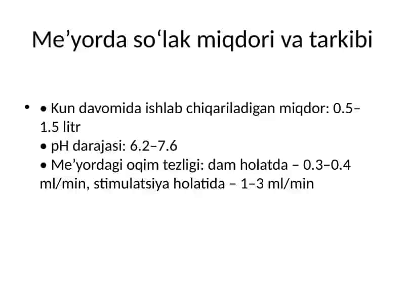 Soʻlakning meyorida va tish qattiq toʻqimasi patologiyasidagi ahamiyati 4