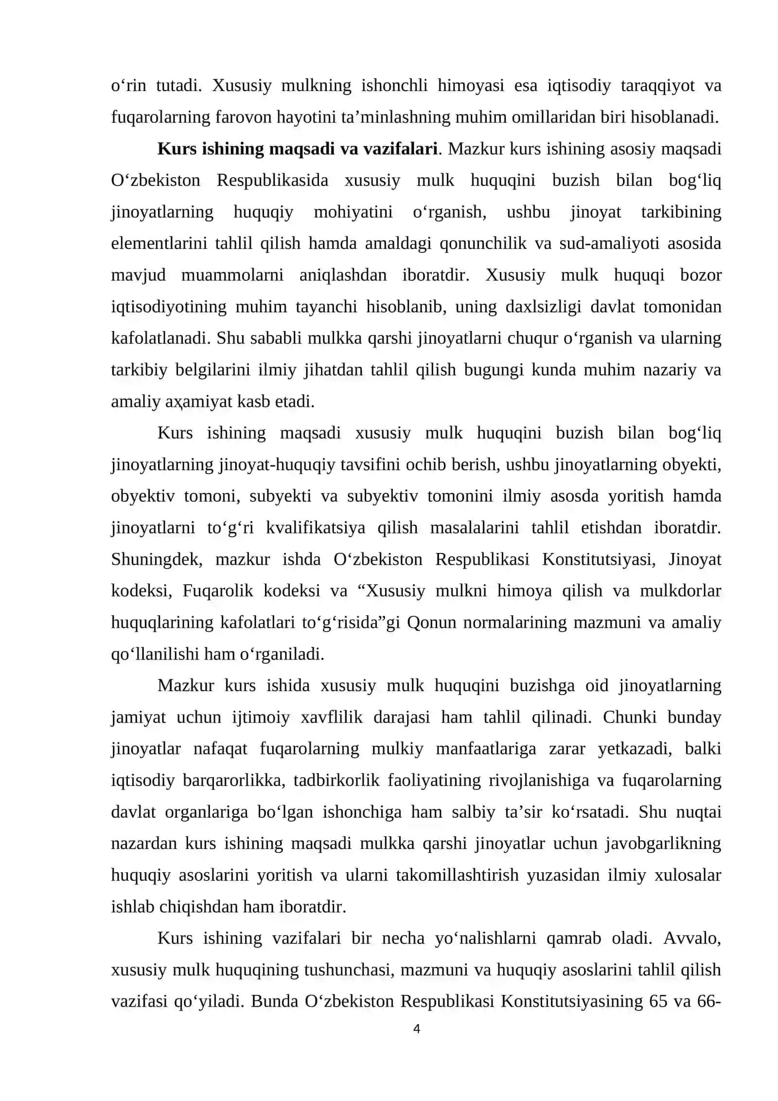 Xususiy mulk huquqini buzish jinoyatning tarkibiy elementlari 4