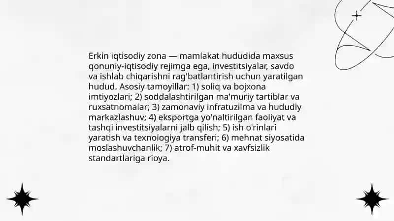 Erkin iqtisodiy zonalarning shakllanishi va rivojlanishi 4