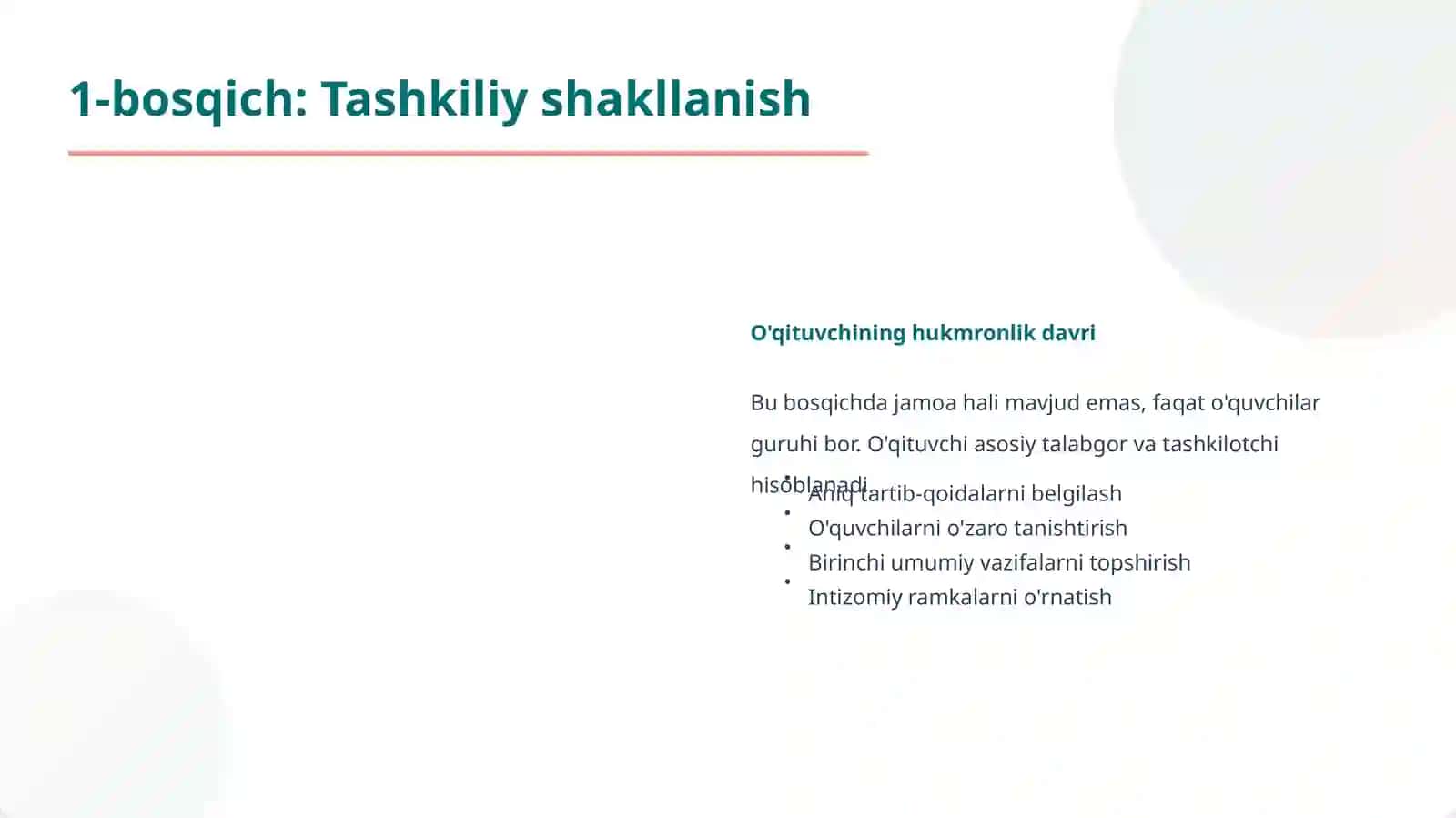 SINF JAMOASINI SHAKLLANTIRISHNING ASOSIY BOSQICHLARI 4