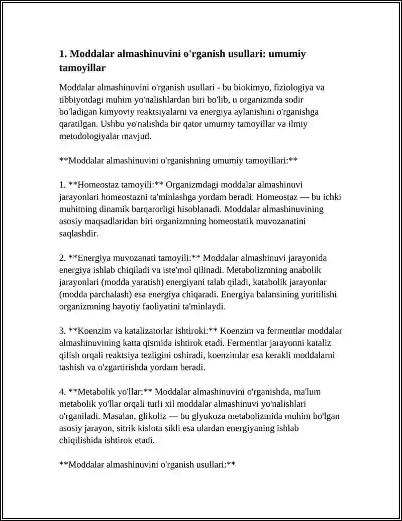 MODDALAR ALMASHINIVINI URGANISH USLUPLARI NAFAS OLISH KOIFSENTI. ORGANIZMNING ENERKETIK BALANSI 4