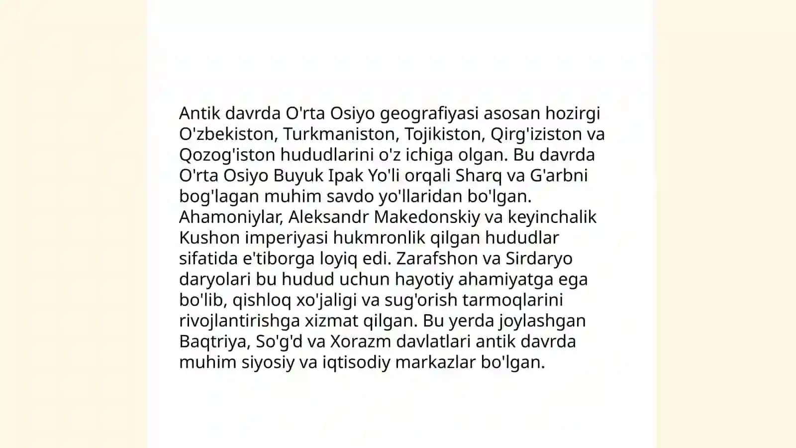 O'zbekistonni tabiiy geografik o'rganish tarixi bosqichlarini va ularga qisqacha ta'rif 4